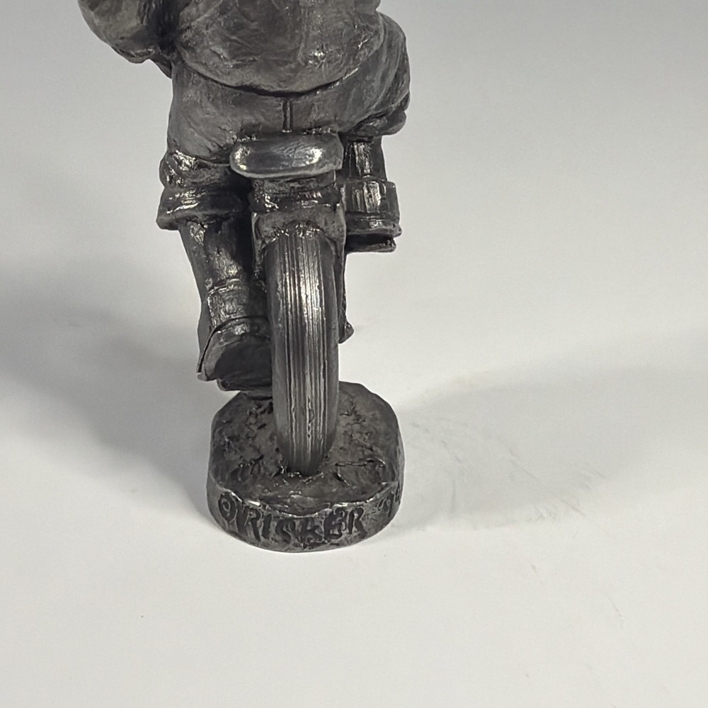 Ricker Signed Metal Art Figurine Juggler on Unicycle Holding Balloons 18056 - Picture 4 of 6